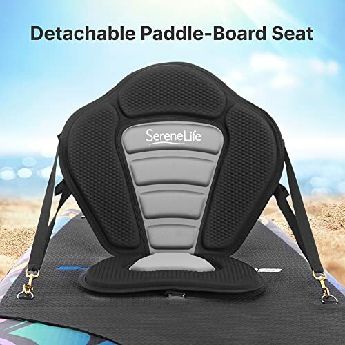Detachable paddle-board seat with beach background