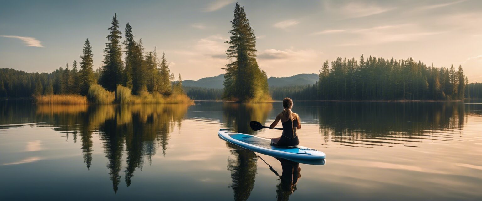 Hard paddle board on a lake