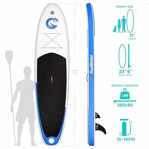 Inflatable paddle board on the beach