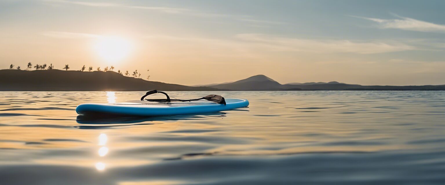 Paddle board accessories in use